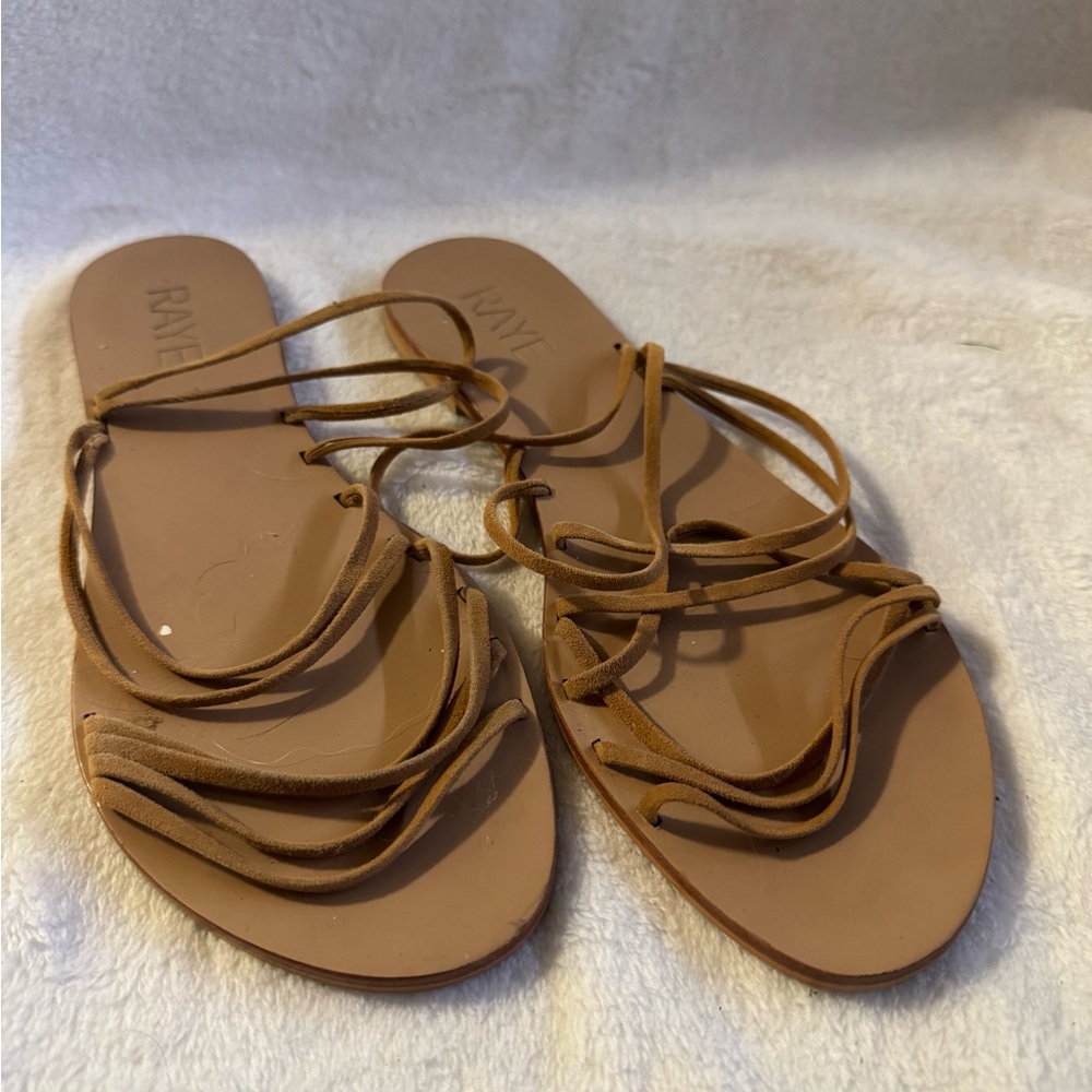 Raye Tan Strappy Sandals Revolve